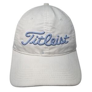 Titleist Slideback Baseball Cap White One Size Adjustable Embroidered 6 Panel